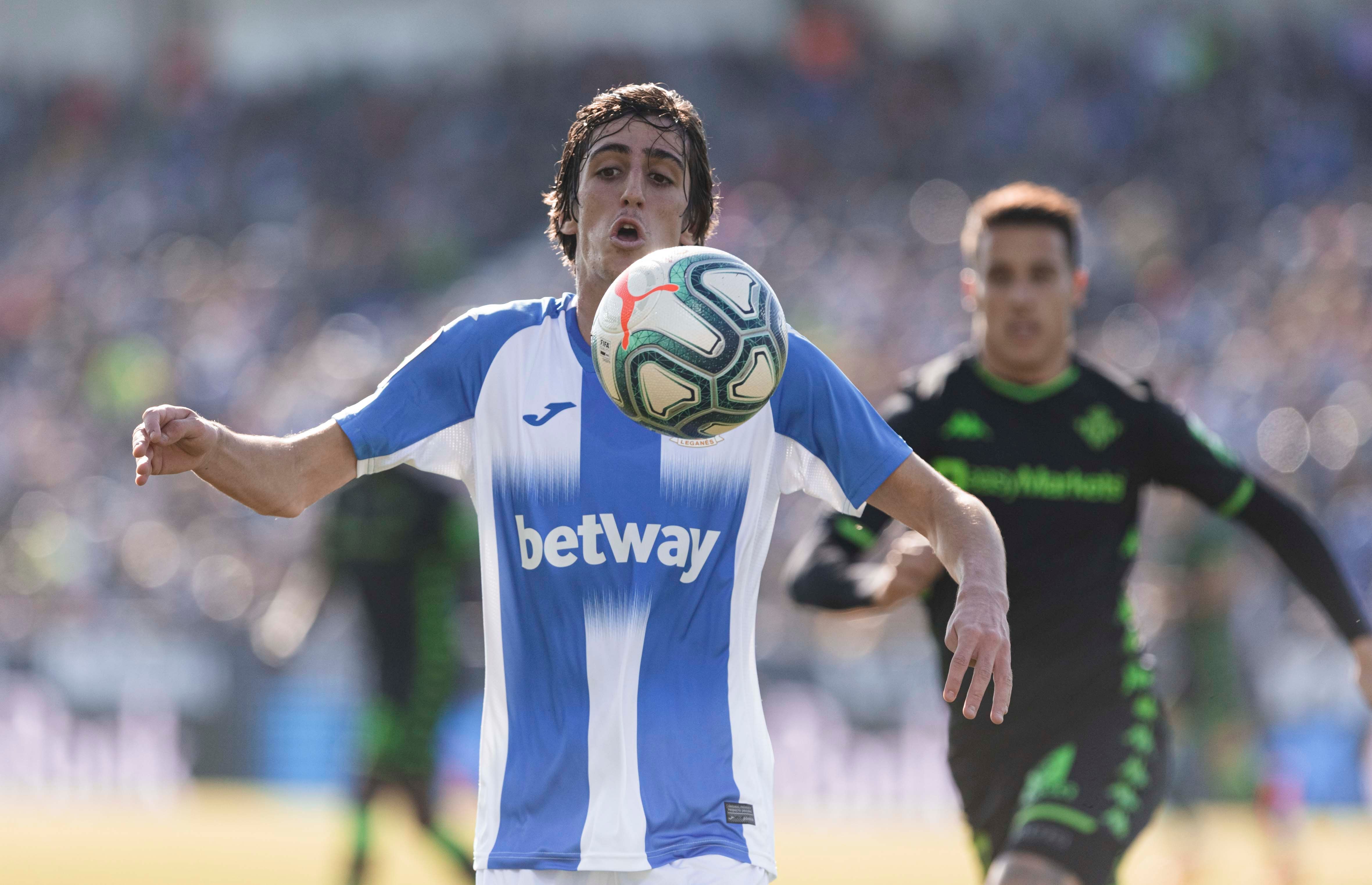 Bryan Gil, uno de los canteranos cedidos, en su debut con el Leganés.