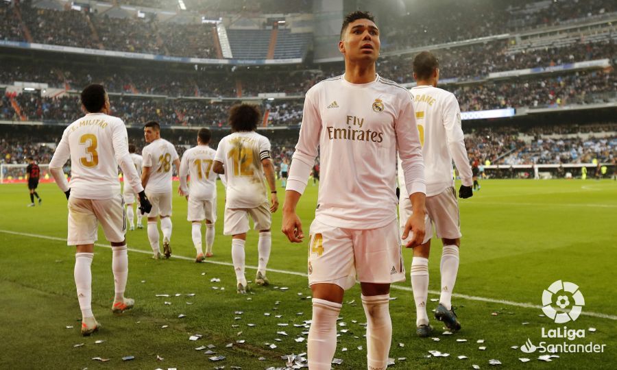  Casemiro, celebrando su tanto.