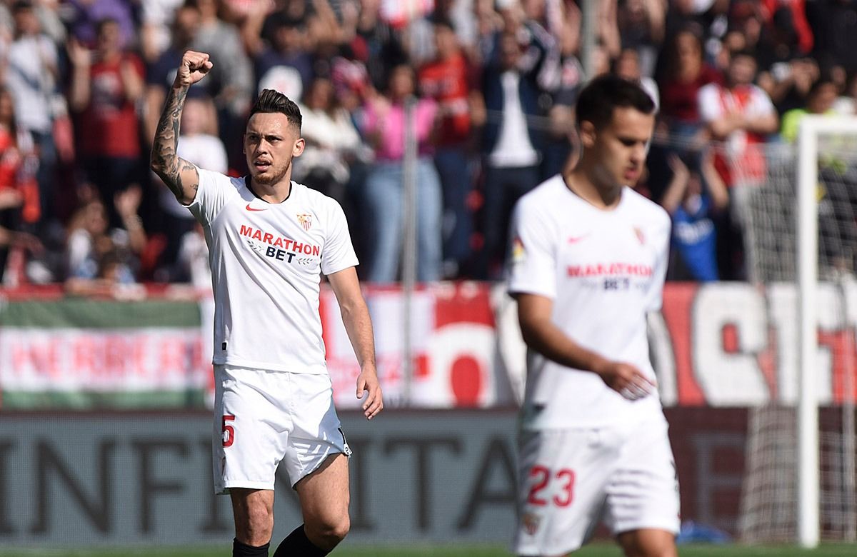  Celebración del gol de Ocampos.