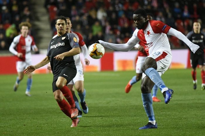  Ben Yedder, en el Slavia-Sevilla.
