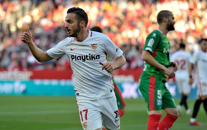 Sarabia, ante el Alavés.