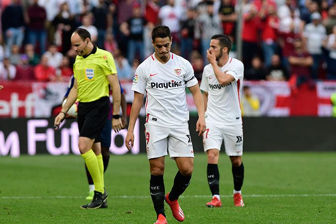  Ben Yedder, en el partido ante el Barcelona..