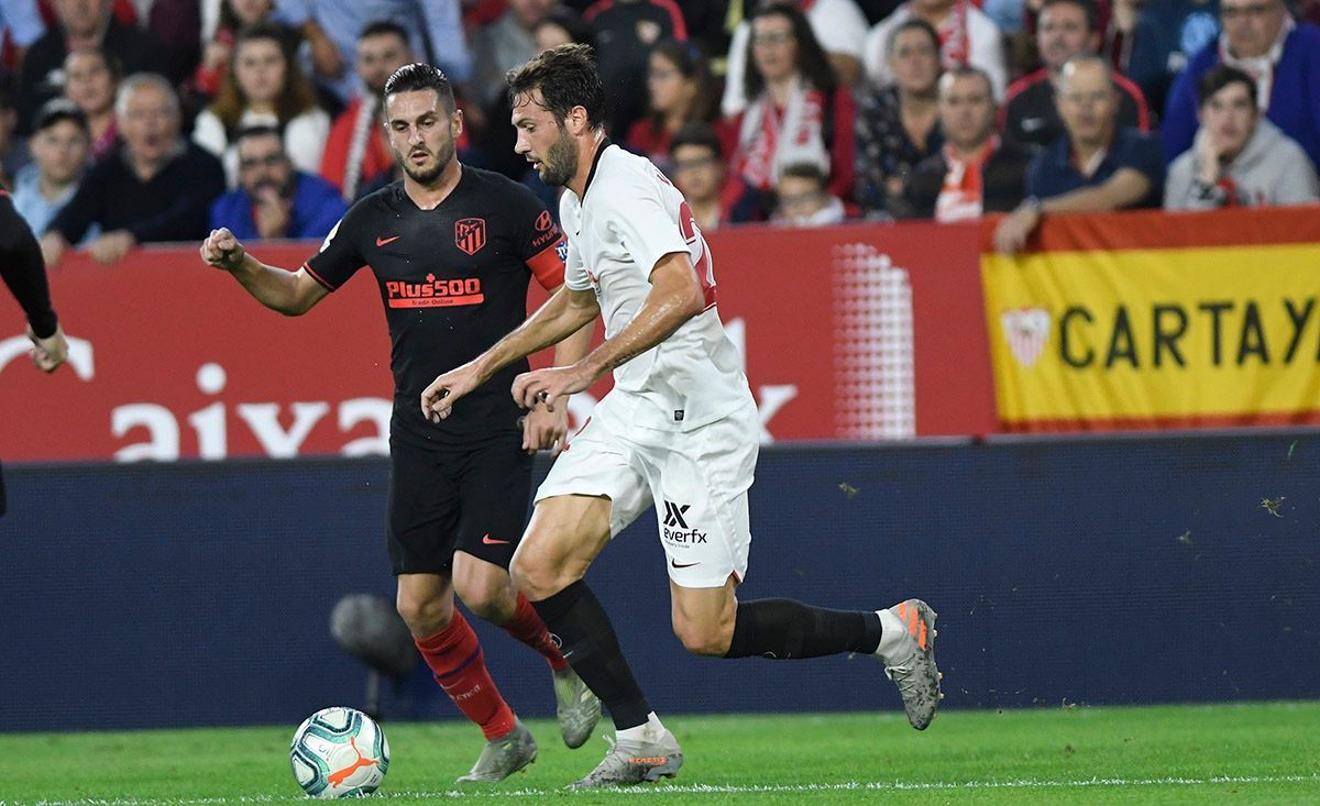  Franco Vázquez, en el partido ante el Atlético.