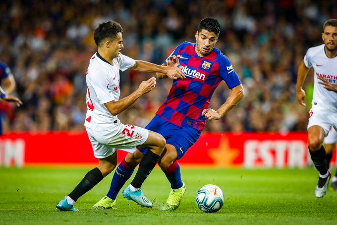  Imagen del partido entre el Barça y el Sevilla FC.
