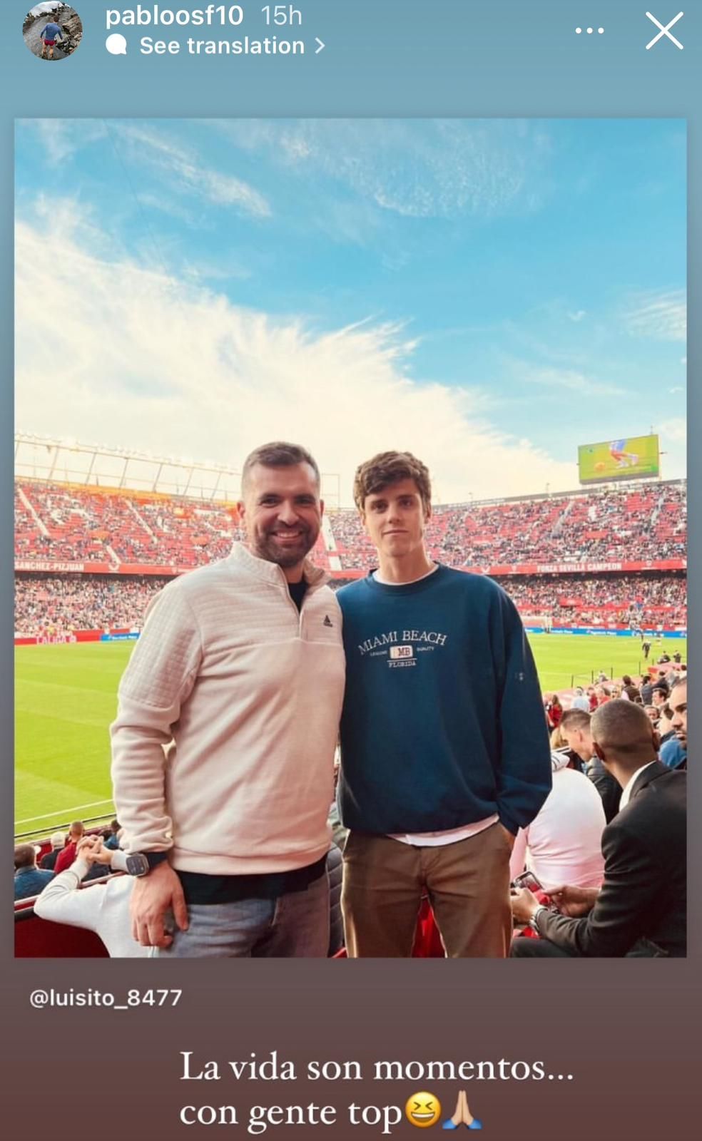 El mensaje de Pablo Sánchez Flores, el hijo de Quique (@pabloosf10)