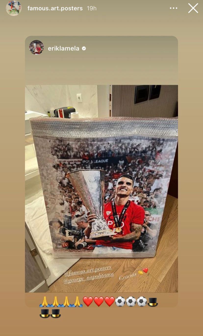  El regalo del pintor a Erick Lamela (Redes sociales)