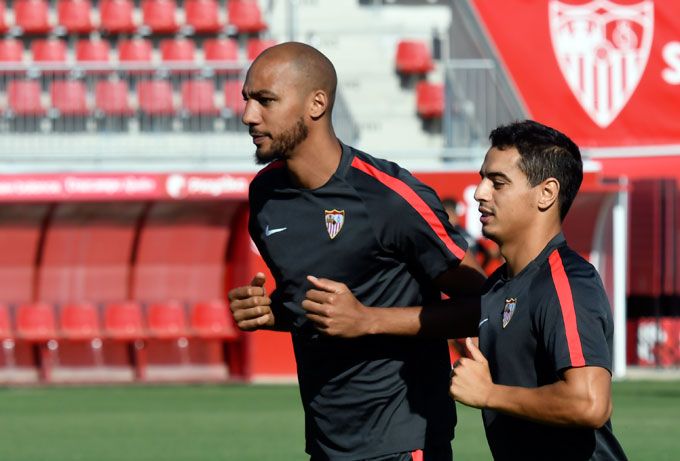  Nzonzi y Ben Yedder, en un entrenamiento.