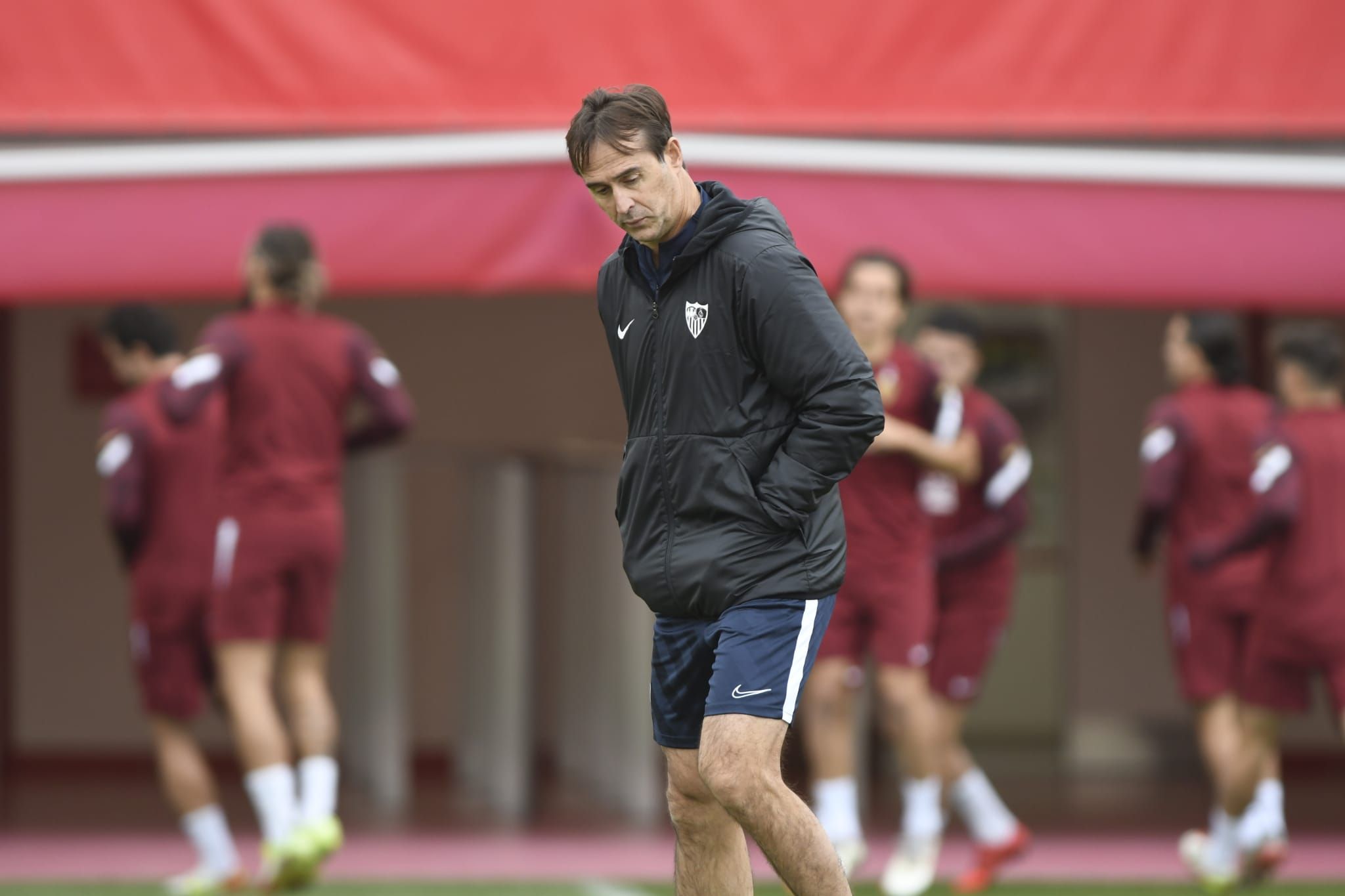 Lopetegui, en el entrenamiento previo al partido ante el Barça.