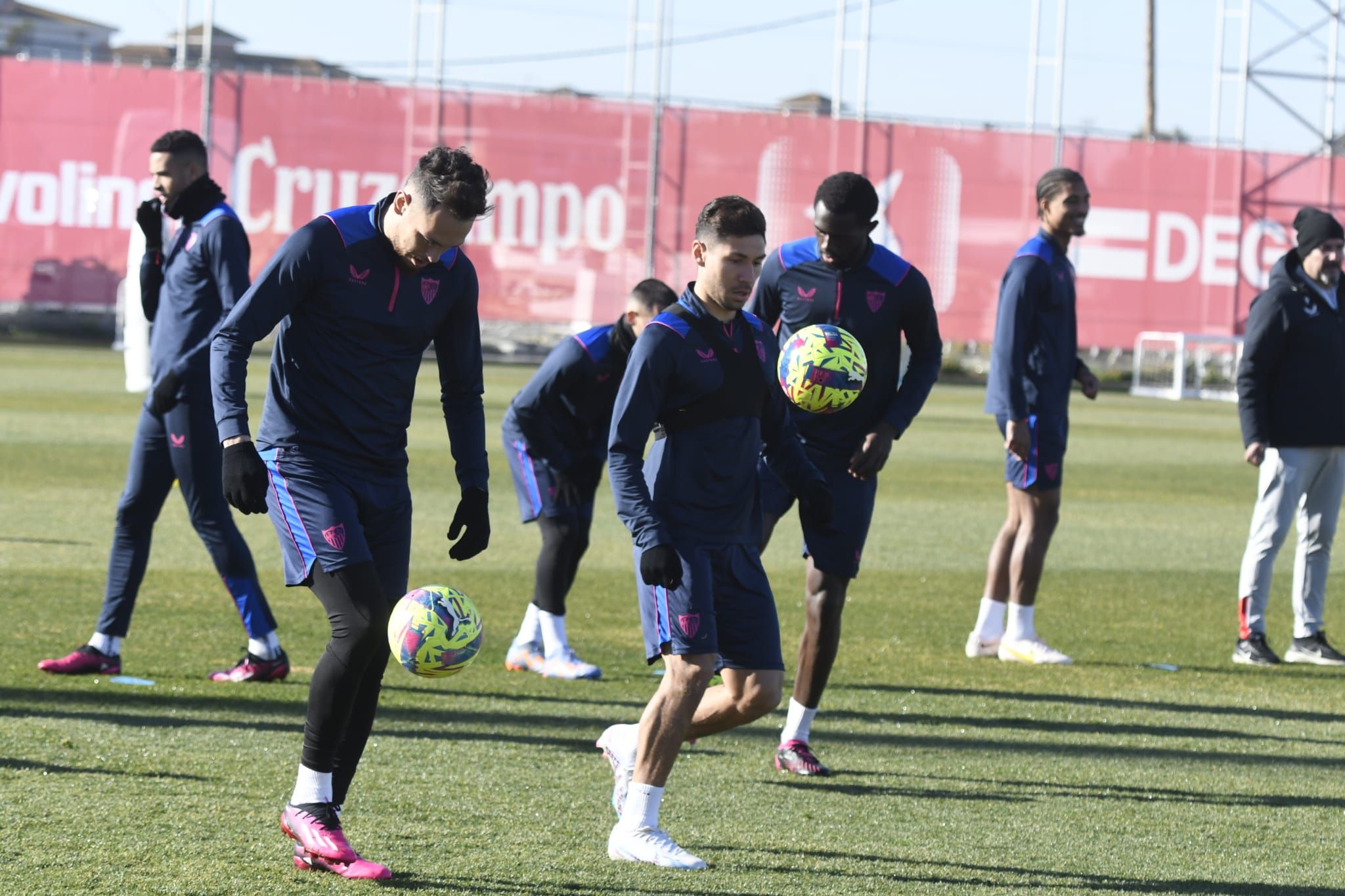  Imagen de un entrenamiento del Sevilla.