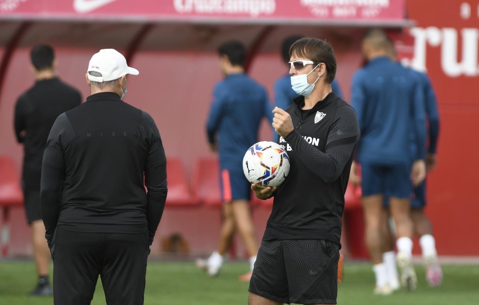  Lopetegui, en el entrenamiento de este viernes.