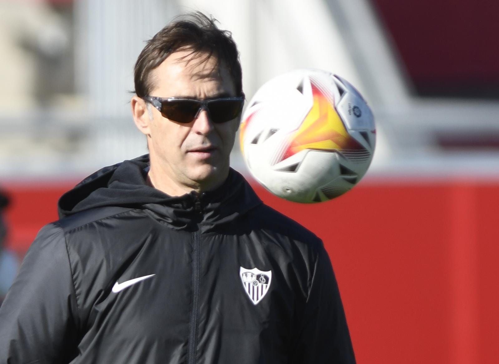  Lopetegui, en el entrenamiento de este viernes.