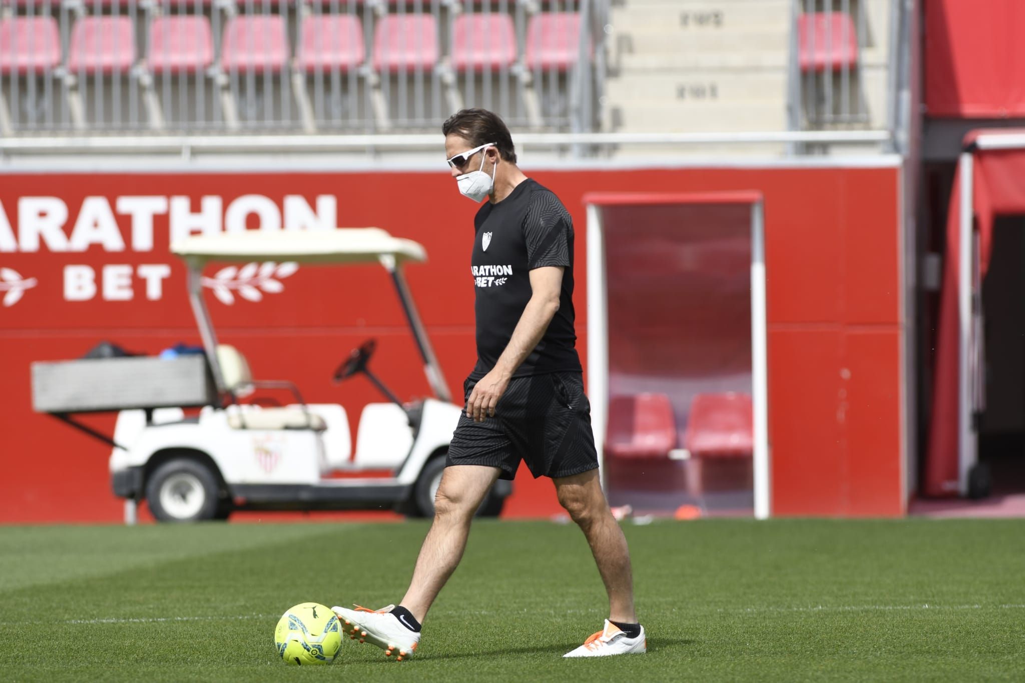  Lopetegui, en el entrenamiento de este sábado.