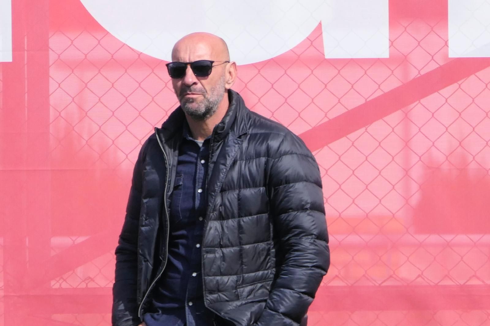  Monchi, en el entrenamiento de este viernes.