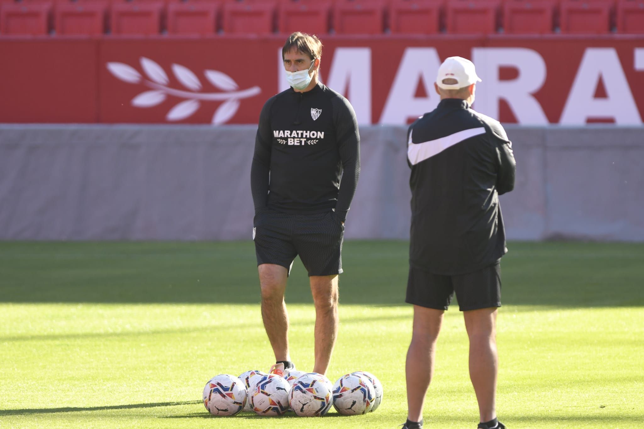  Lopetegui, en el entrenamiento de este viernes.