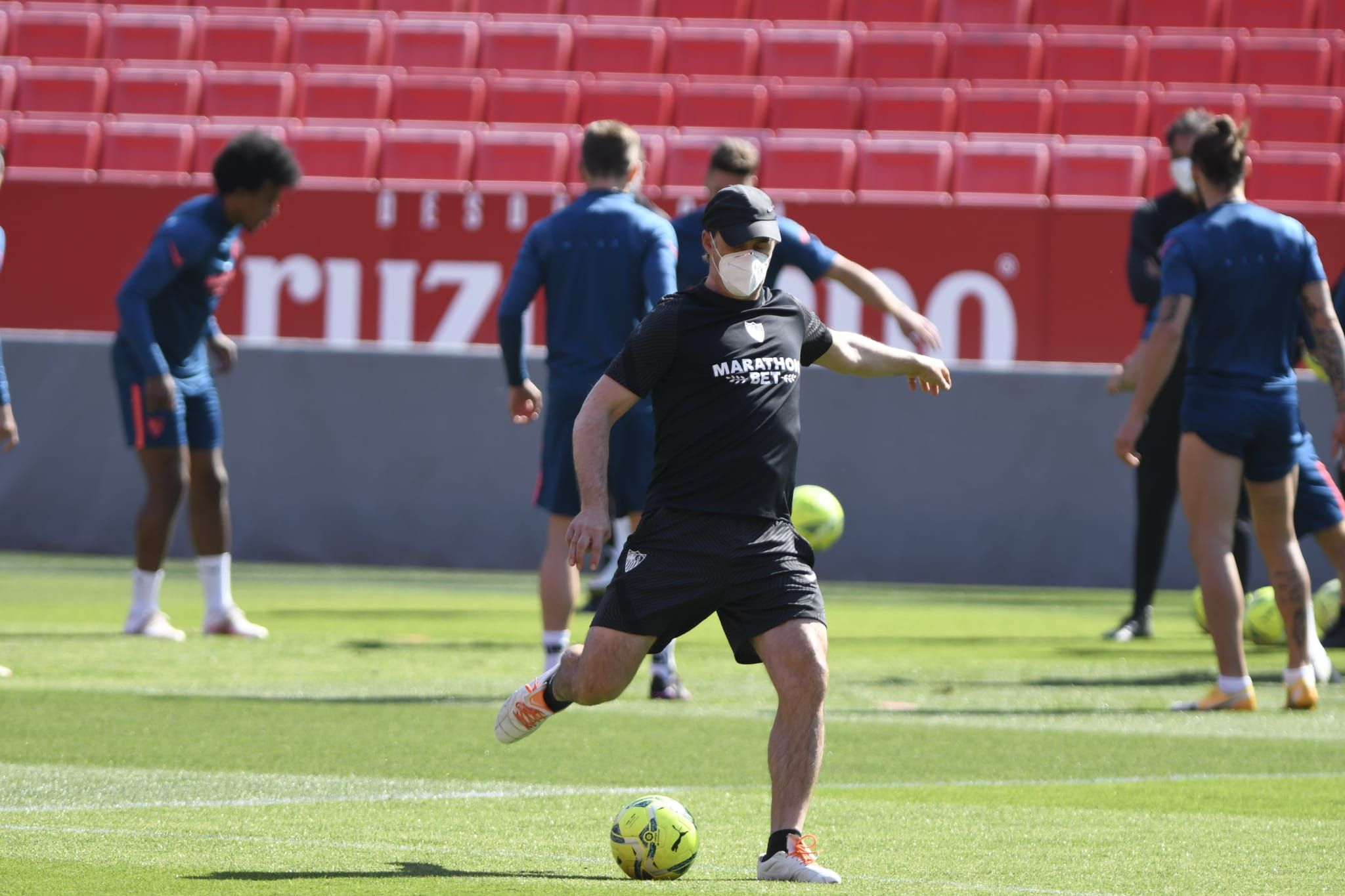  Lopetegui, en el entrenamiento de este sábado.