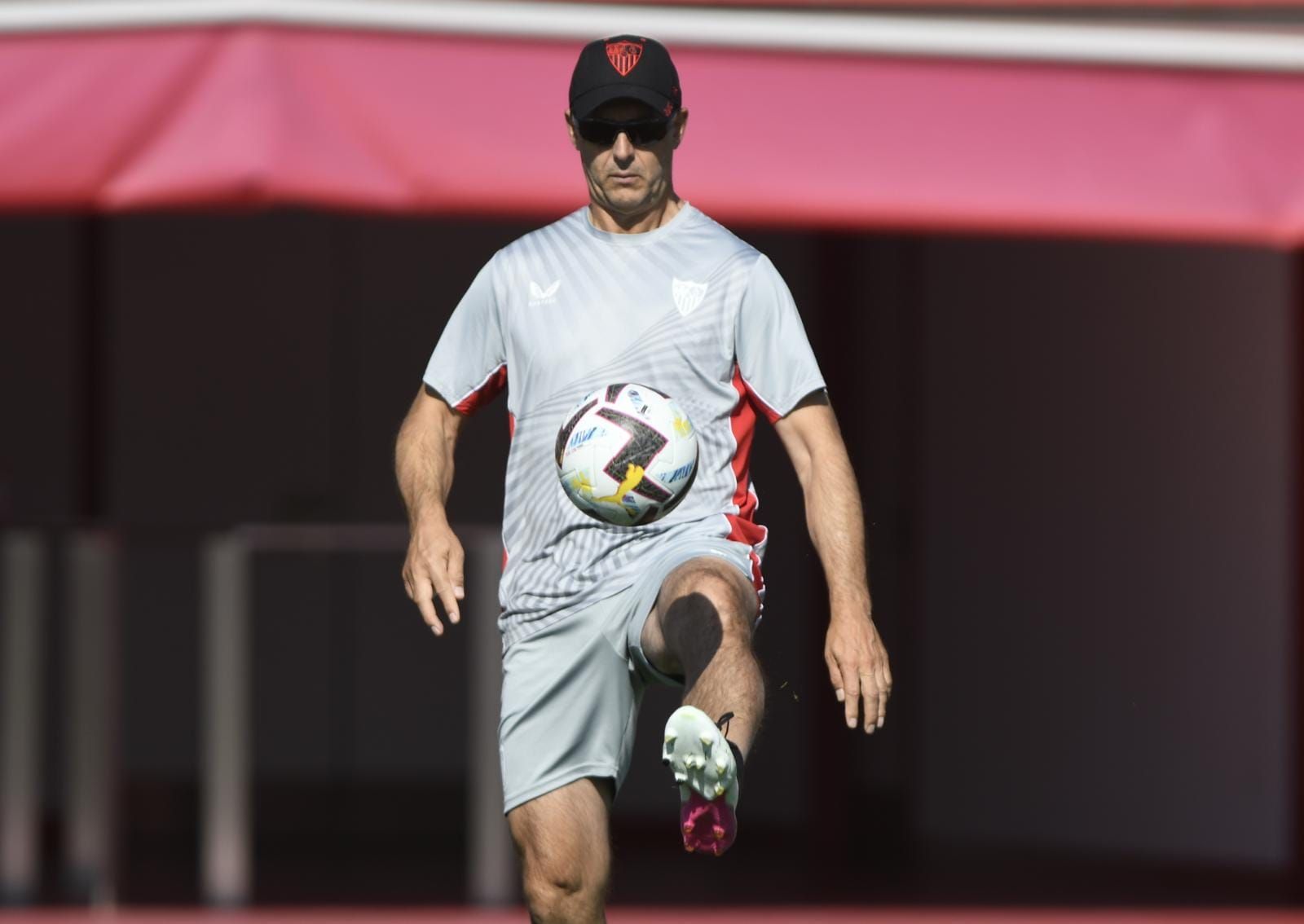 Lopetegui, en el entrenamiento de este viernes.