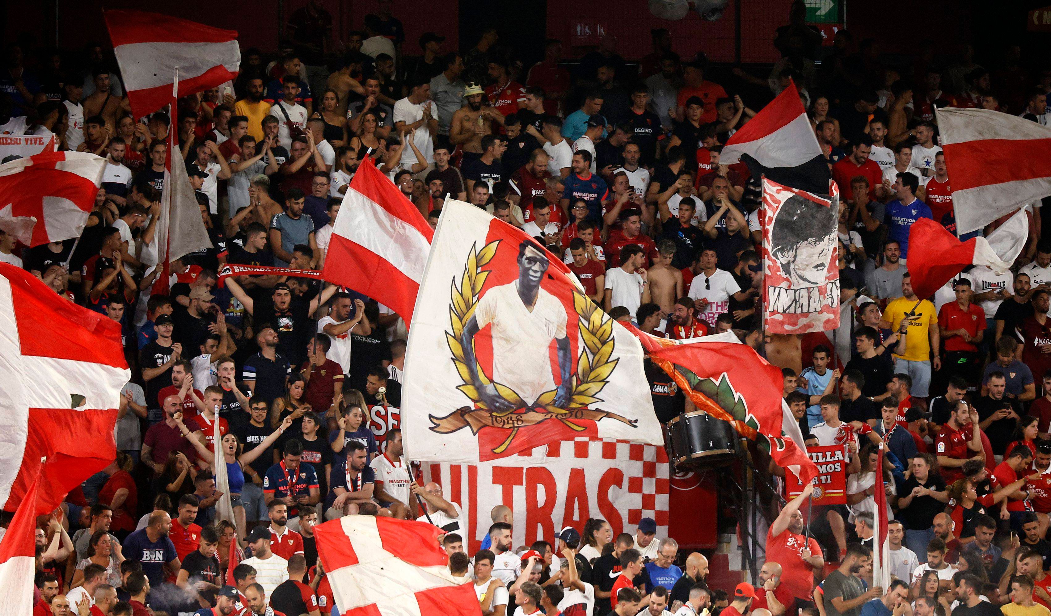  La afición del Sevilla, en el partido ante el Valladolid.