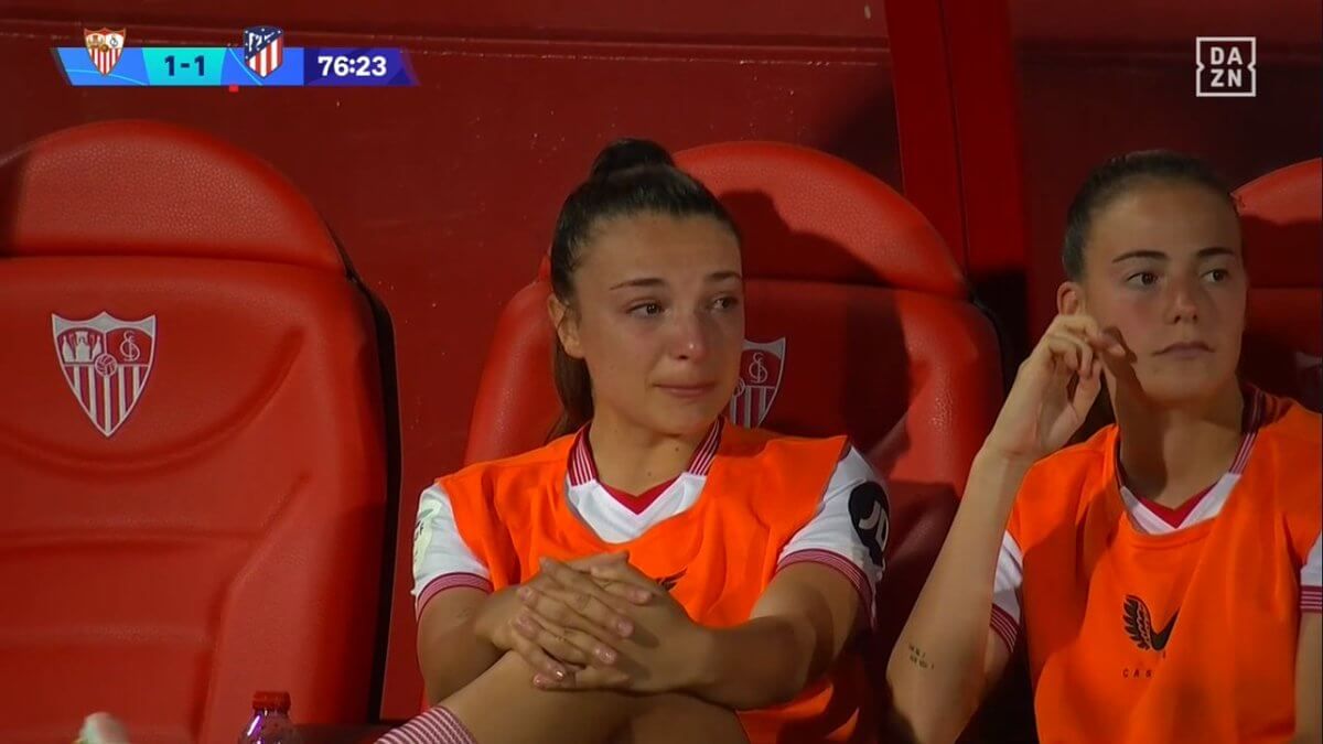  Inma Gabarro, sus lágrimas con el Sevilla Femenino.