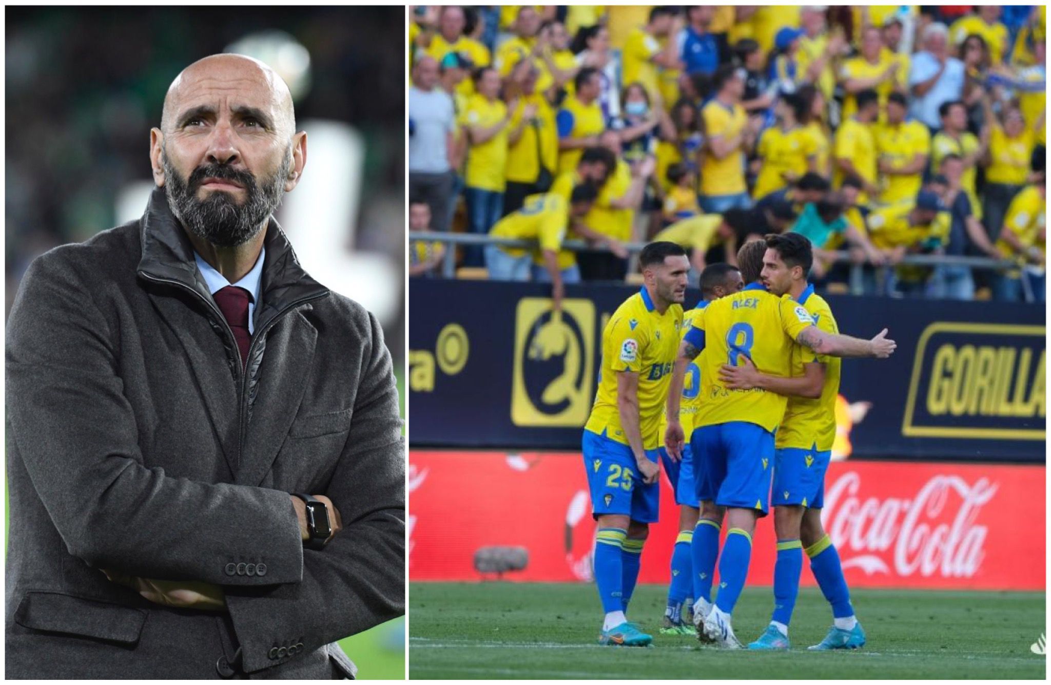  Imágenes de Monchi y del Cádiz CF. (Montaje: ElDesmarque)