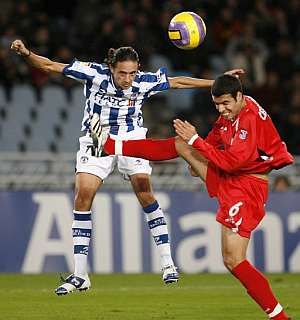  Jesuli en un partido con la Real Sociedad.