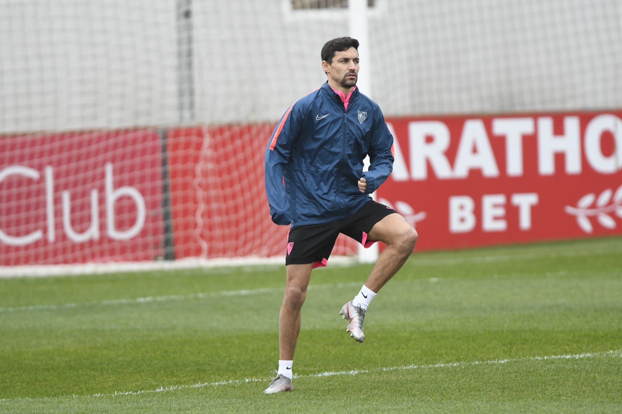  Jesús Navas, en el entrenamiento del Sevilla.