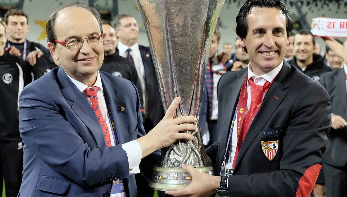  José Castro y Unai Emery en Turín.