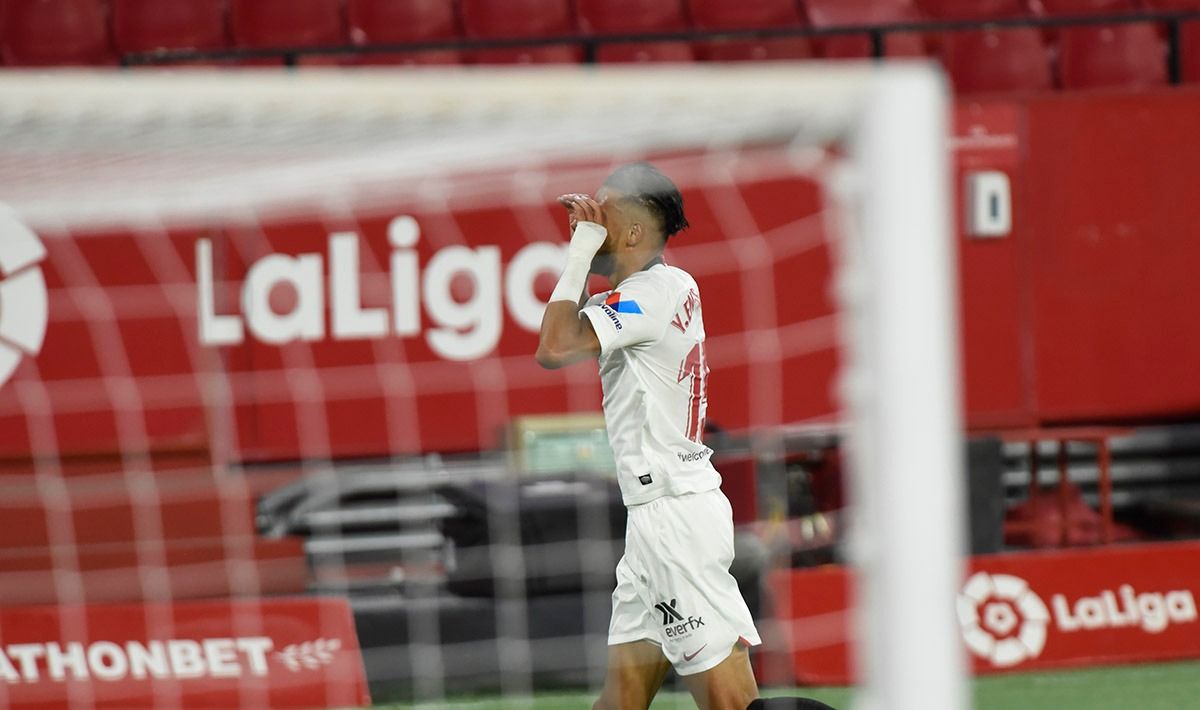  En-Nesyri celebra su gol ante el Mallorca.