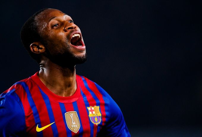 Keita, jugando con el Barça.