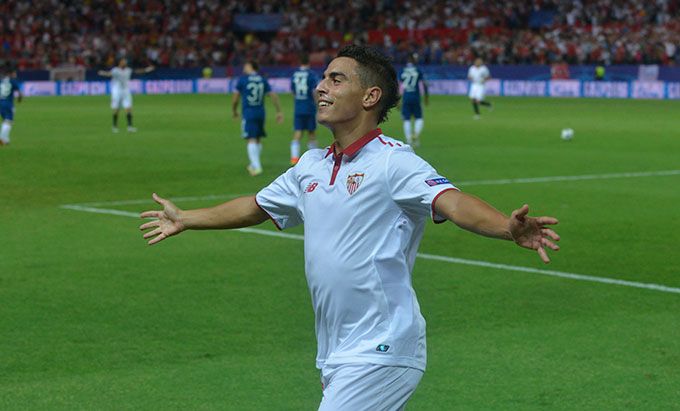 Ben Yedder celebra su gol.