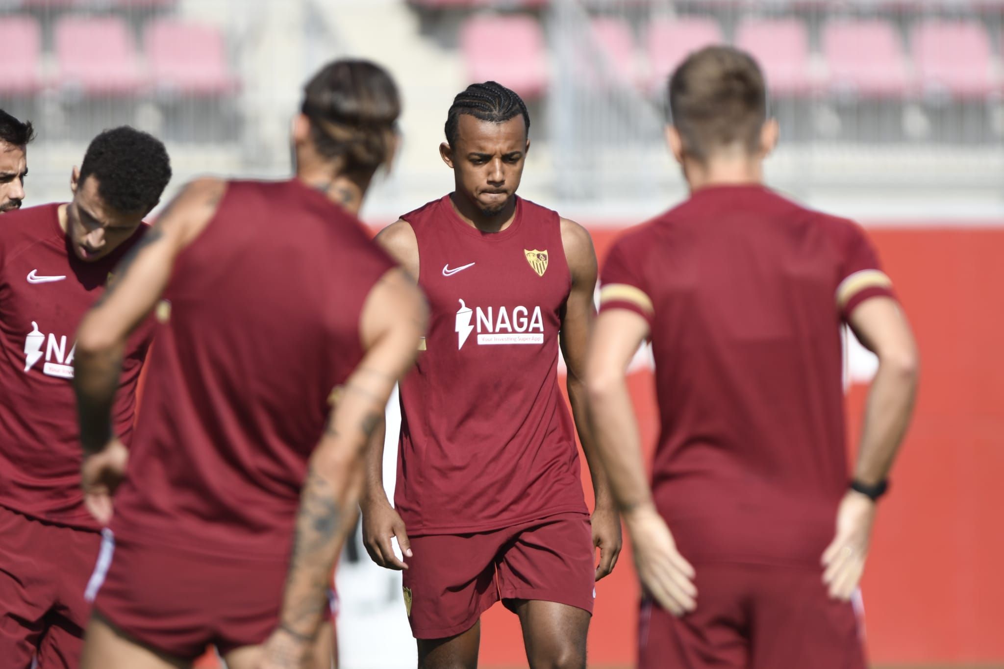 Koundé, en el entrenamiento de este jueves.