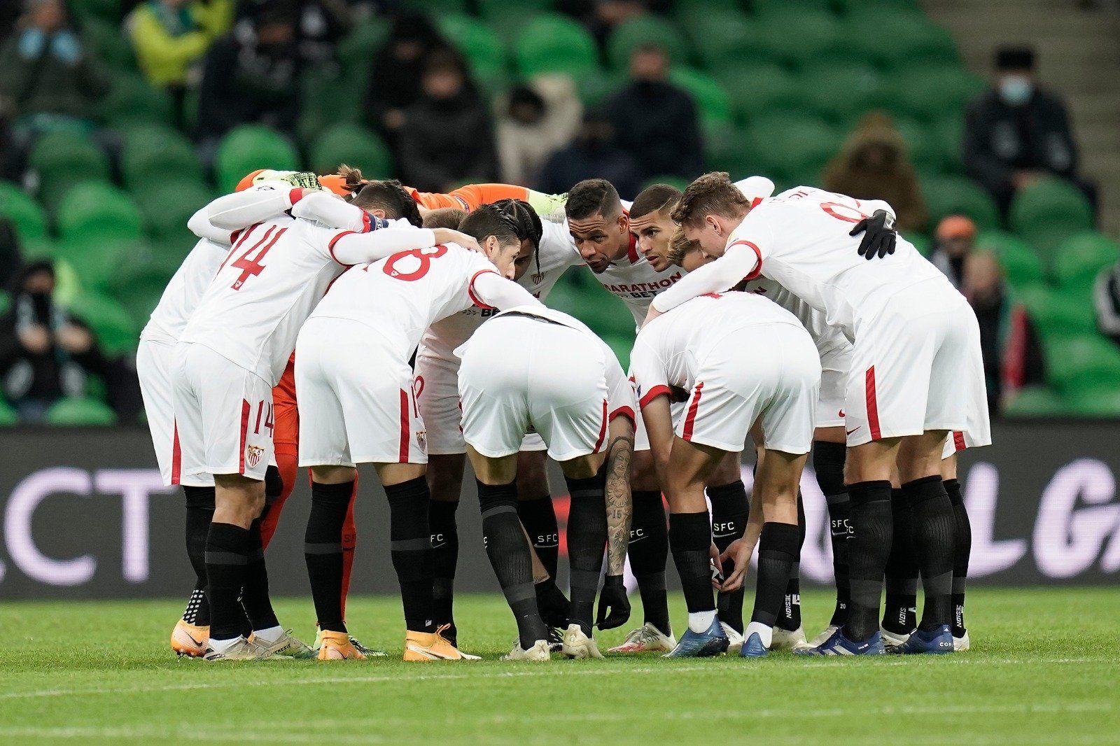  El once del Sevilla en Krasnodar.