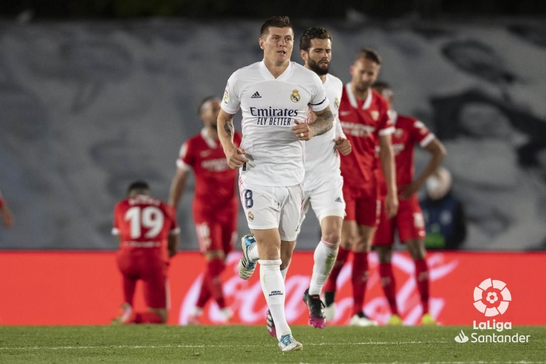  Kroos, tras marcar el 2-2 del Real Madrid-Sevilla.