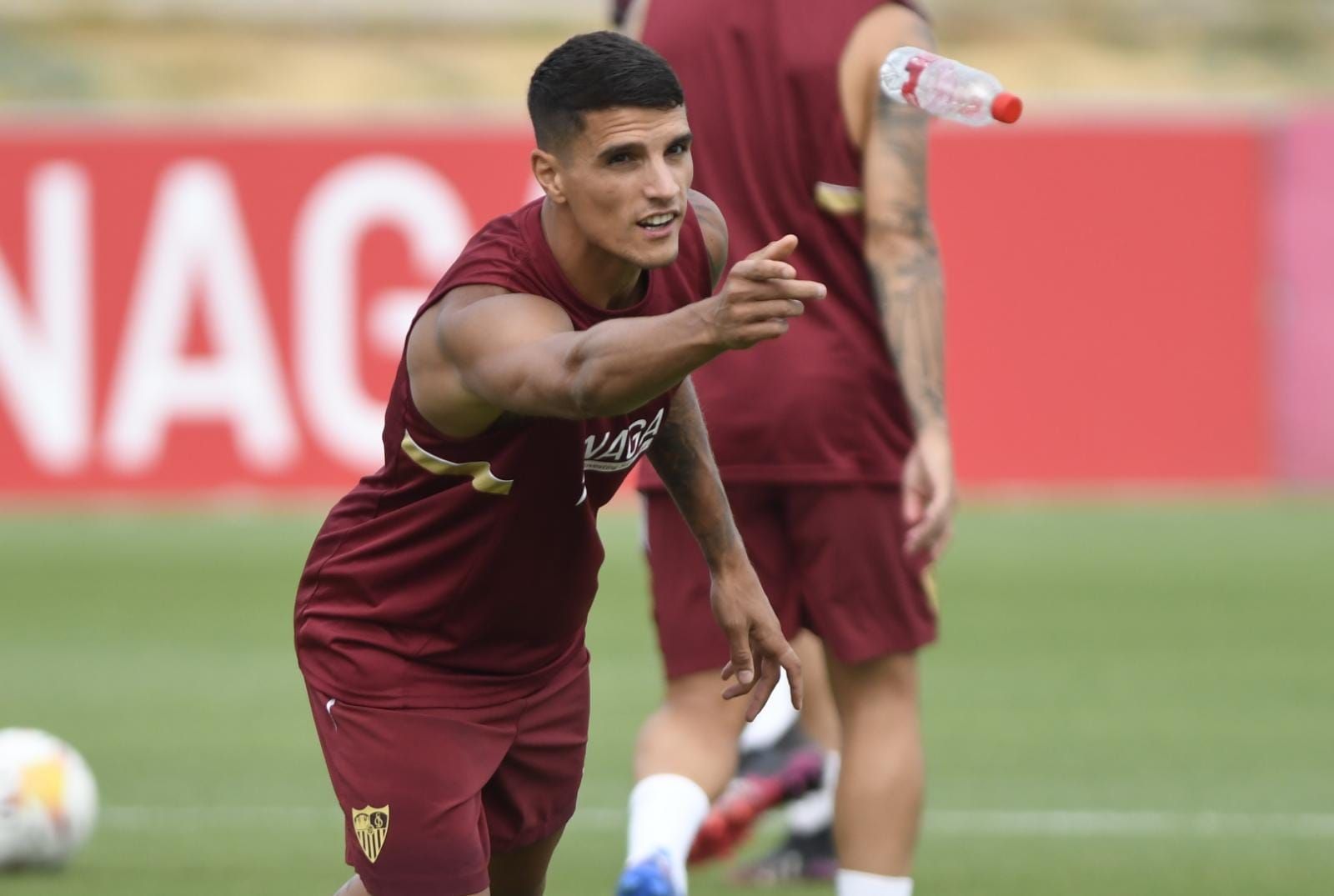  Erik Lamela, en un entrenamiento.