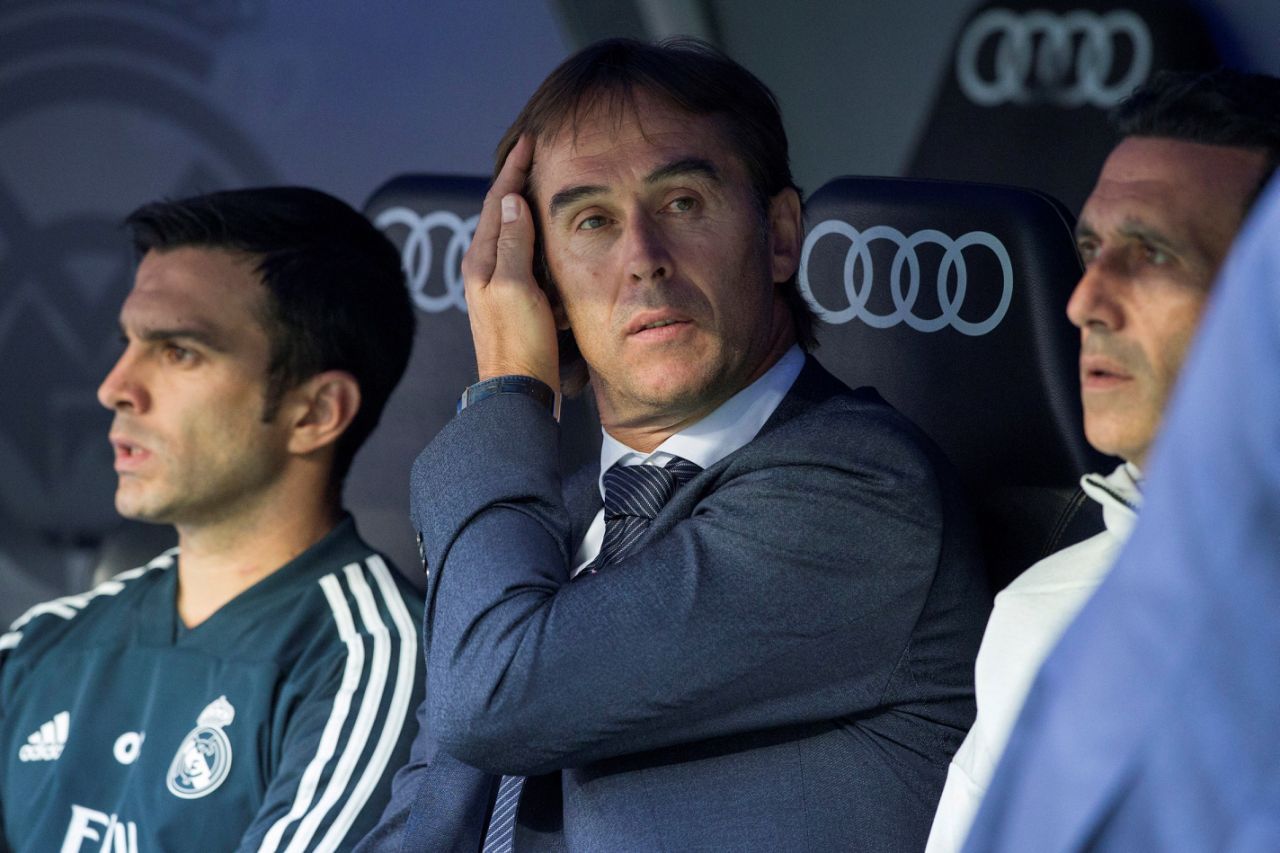  Julen Lopetegui, en el banquillo del Real Madrid.