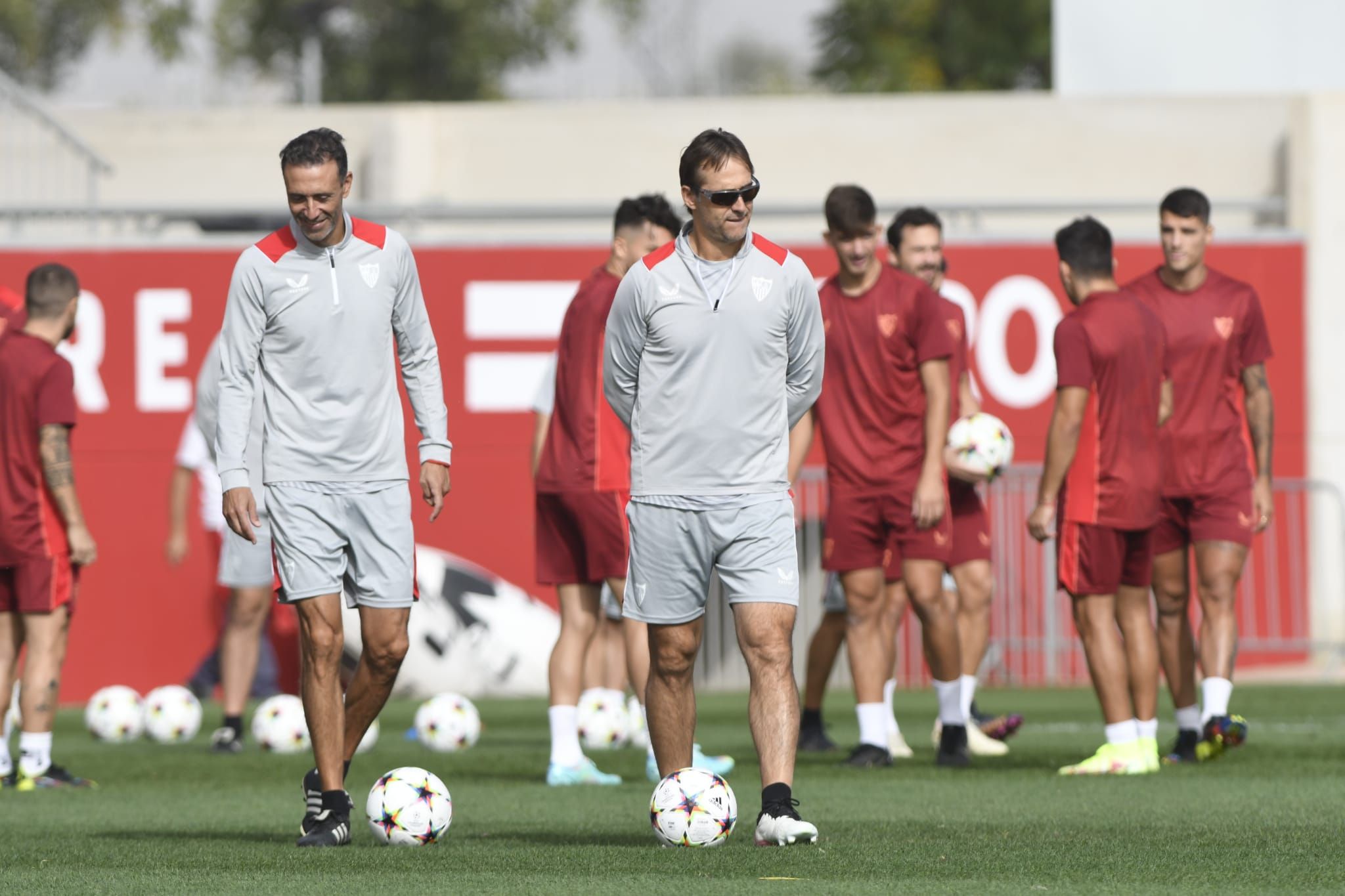 Lopetegui, en el entrenamiento de este martes