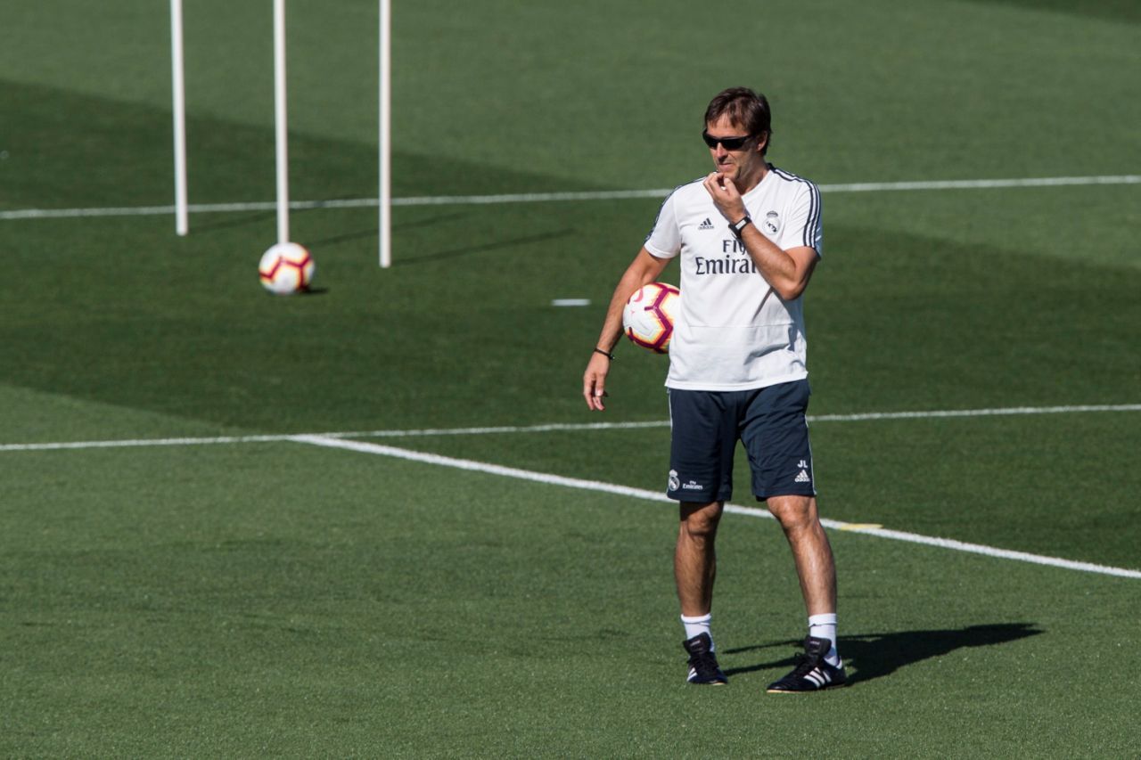Lopetegui, en un entrenamiento del Real Madrid.