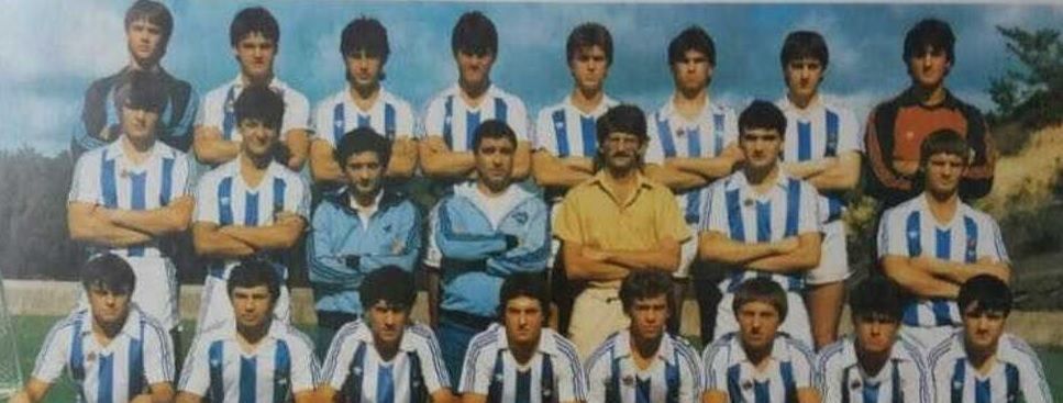  Lopetegui, arriba a la izquierda, en su época en la Real Sociedad.