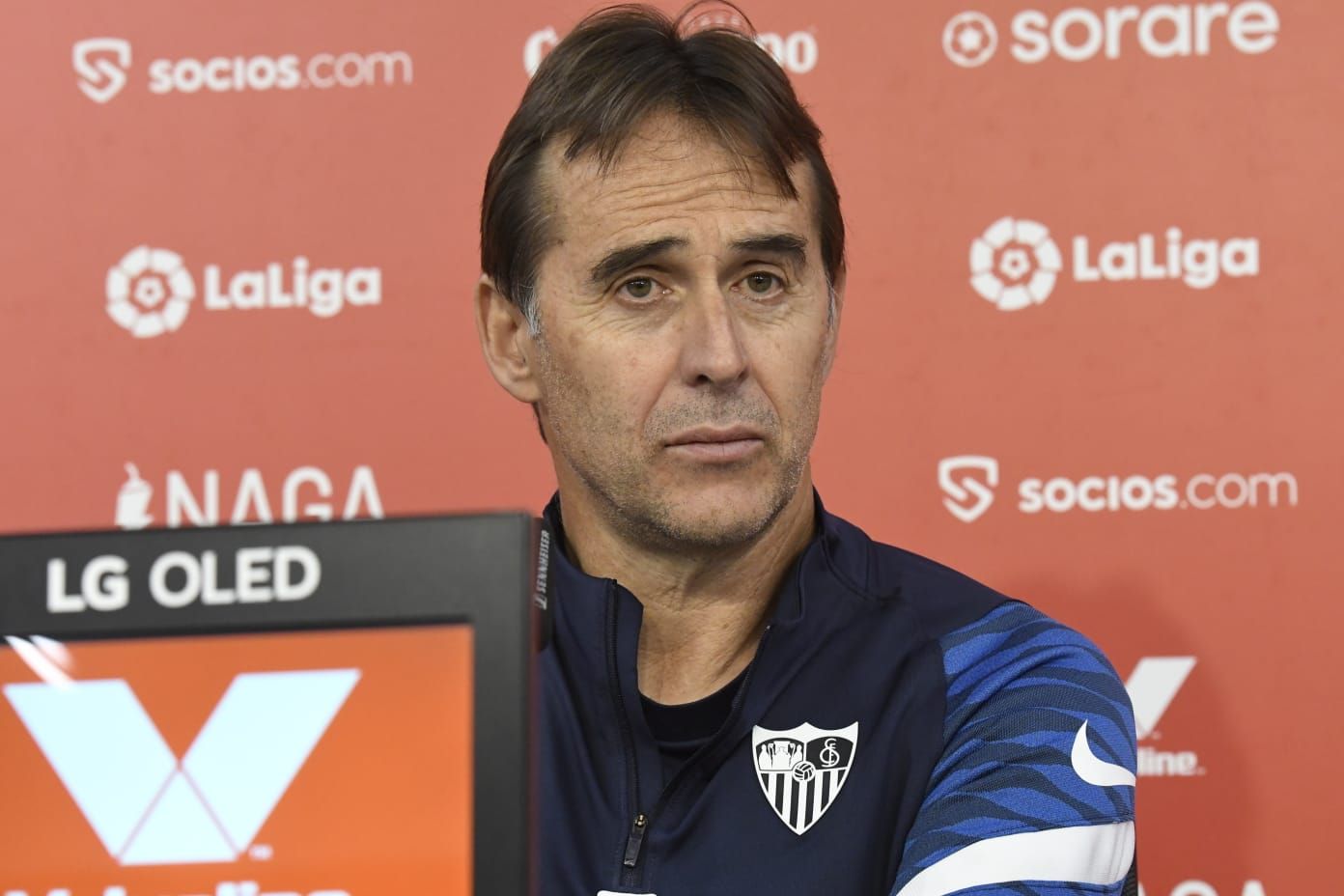  Lopetegui, en la rueda de prensa previa al derbi.