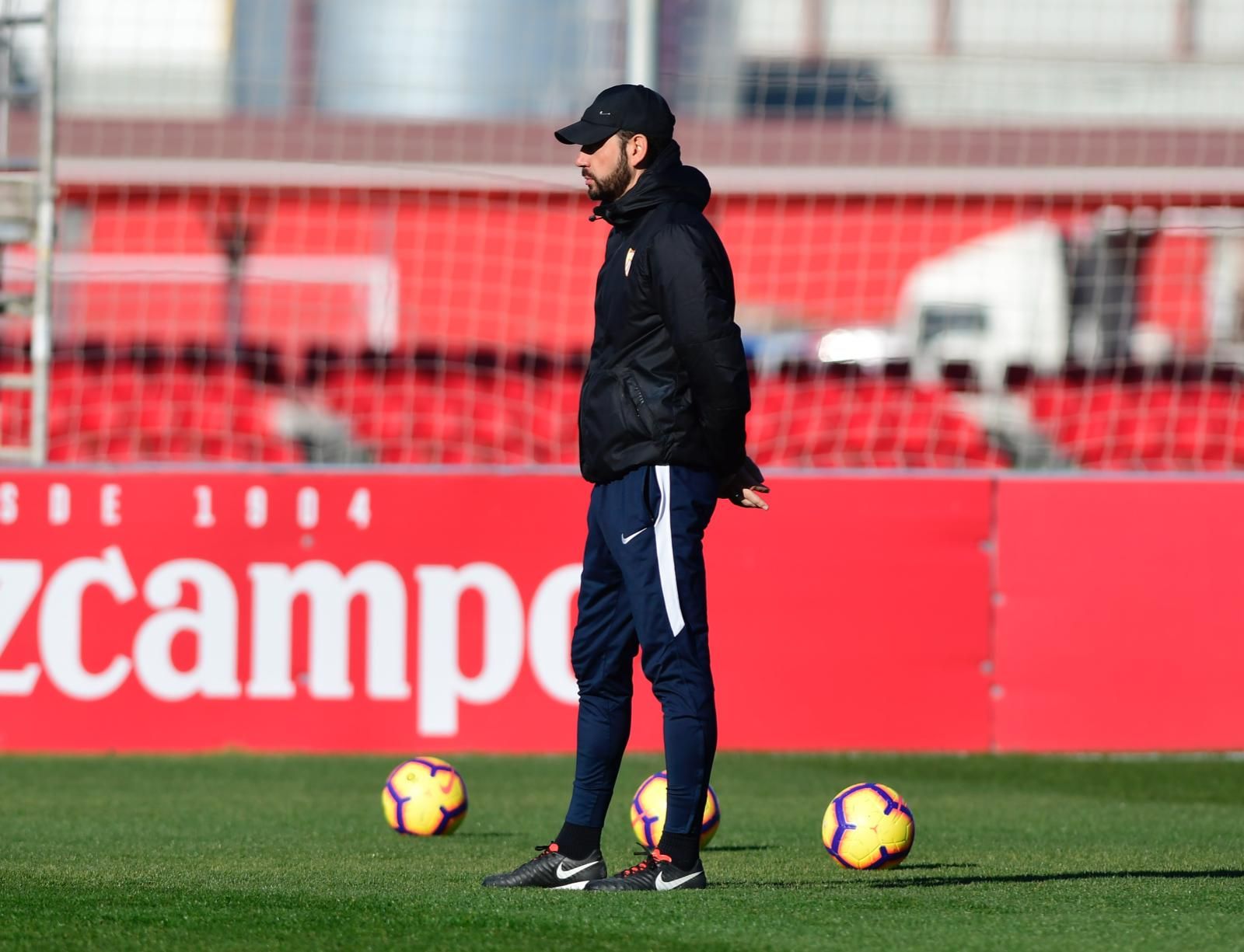  Machín, en el entrenamiento.