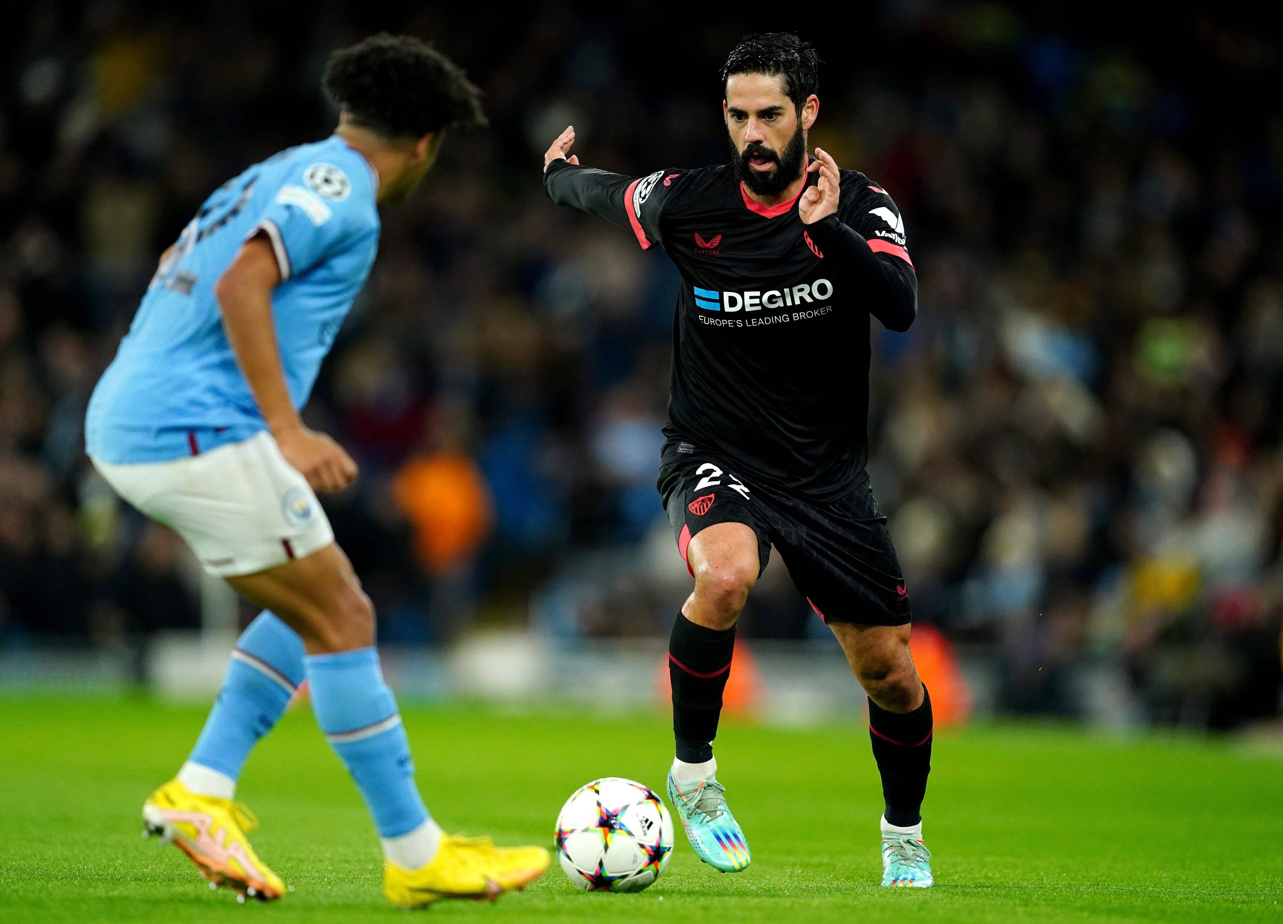  Isco, en el Manchester City-Sevilla FC.