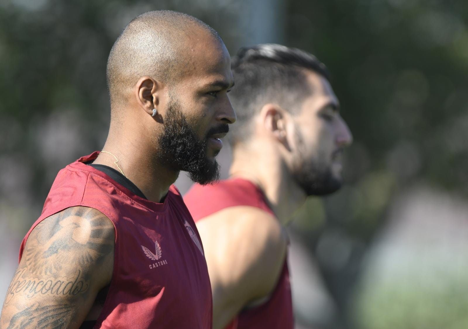  Marcao, en un entrenamiento del Sevilla.