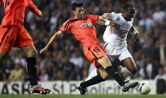  Martí en un partido con el Sevilla