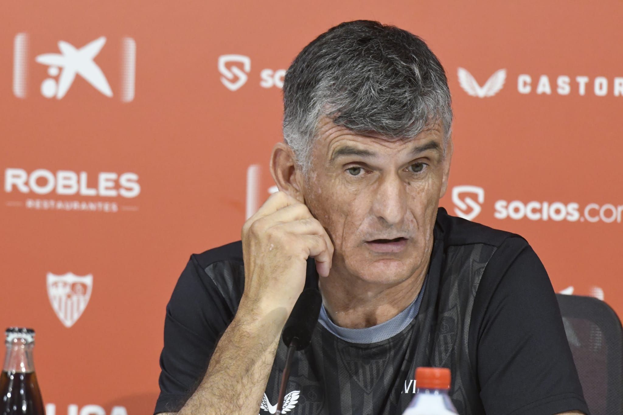 José Luis Mendilibar, en la rueda de prensa previa al partido ante el Atlético (Foto: Kiko Hurtad
