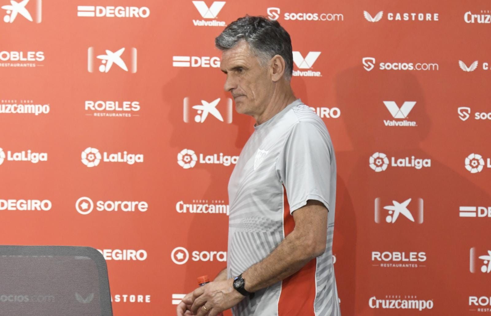  Mendilibar, en la rueda de prensa previa al partido ante el Villarreal.