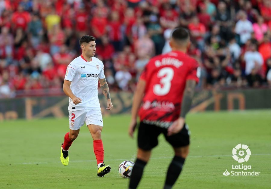  Montiel, en un lance del choque ante el Mallorca.