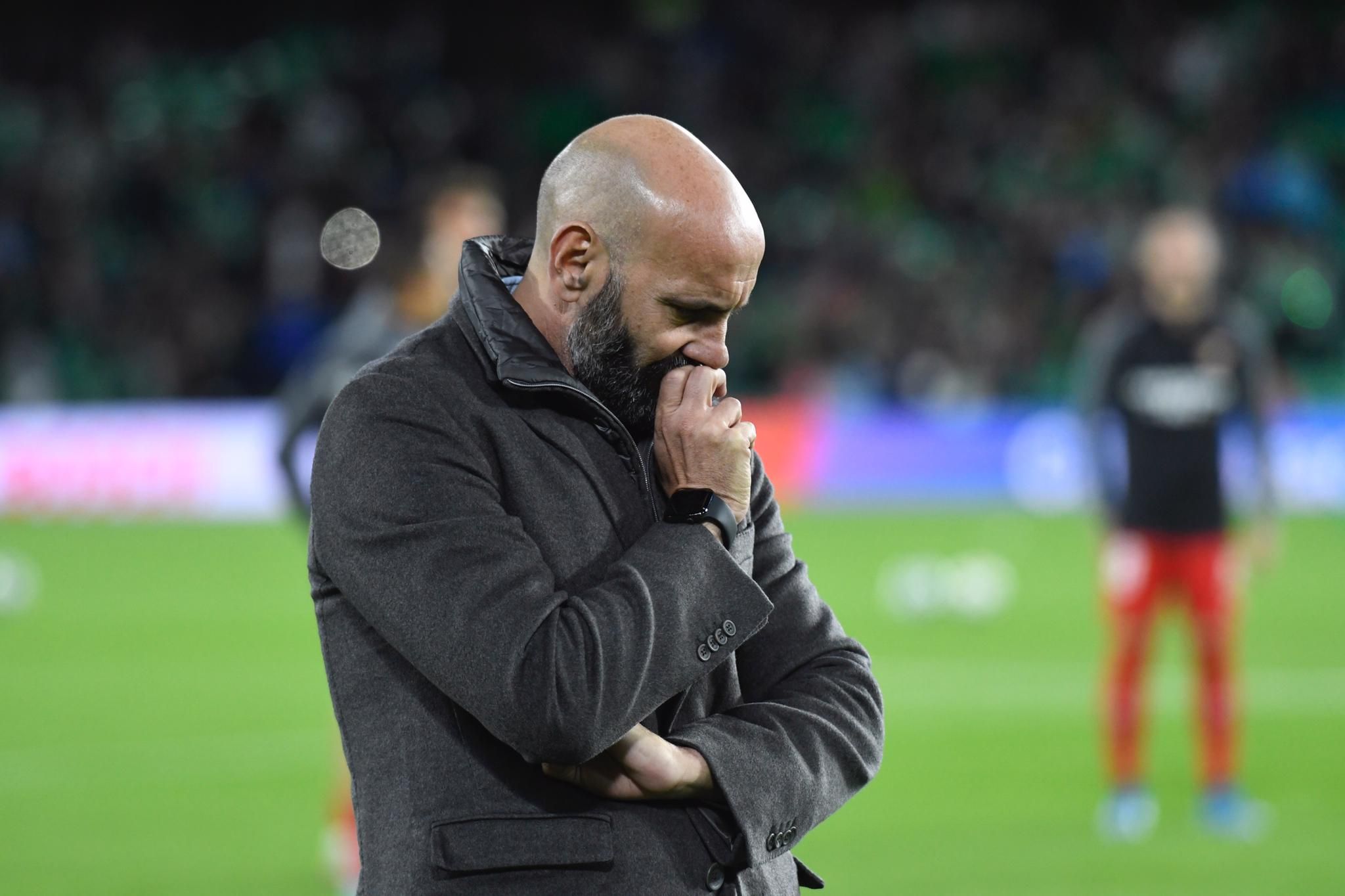  Monchi, en el Benito Villamarín antes del Betis-Sevilla.