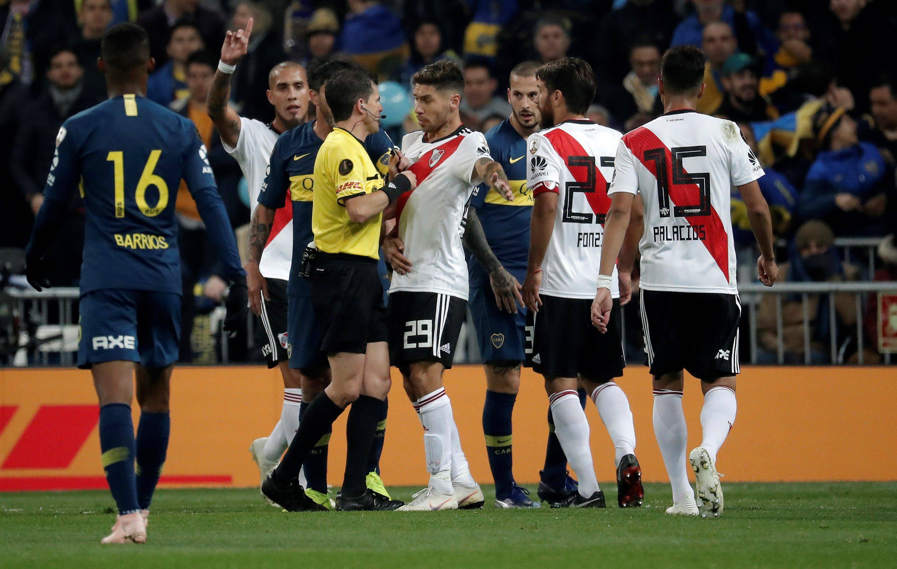 Montiel, con River Plate ante Boca Juniors, en la final de la Copa Libertadores de 2018.