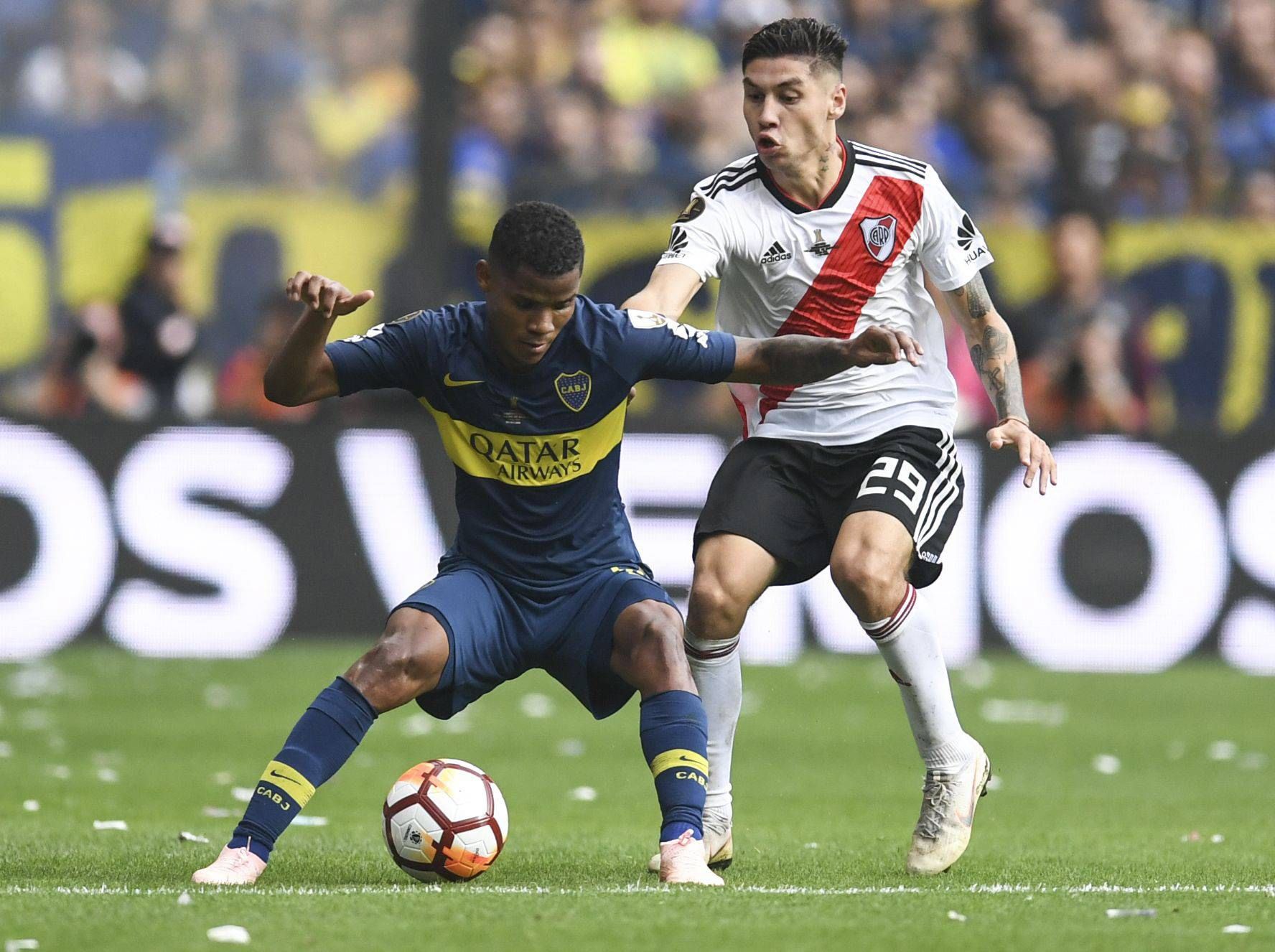 Montiel, en La Bombonera en la final de la Copa Libertadores de 2018.