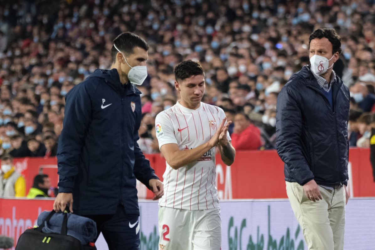  Montiel, lesionado en el Sevilla-Atlético.