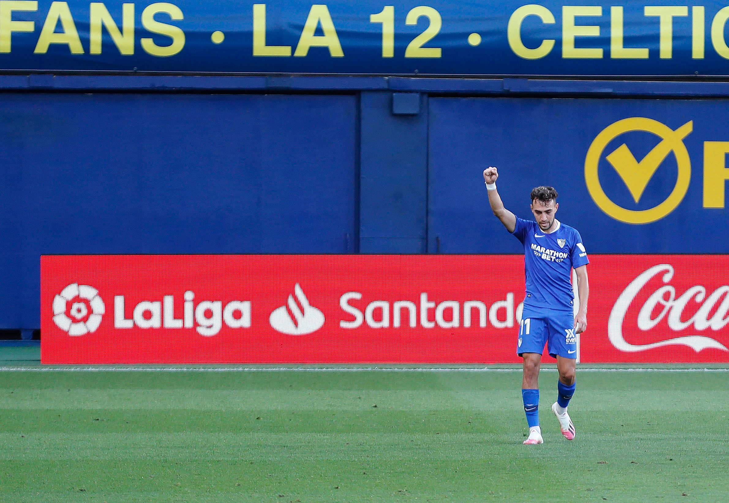 Munir celebra su gol ante el Villarreal.